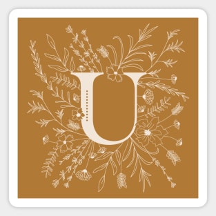 Botanical Letter U (Mustard Yellow) Magnet